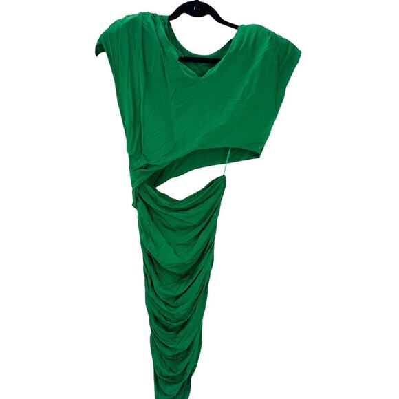 Ronny Kobo Unlined Side Cut-Out Ruched Mini Kyle Dress in Green Size Small NWT - Picture 9 of 11